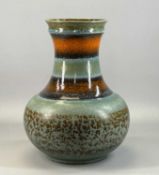 GERMAN MID-CENTURY VASE, banded and mottled decoration in browns and greens, impressed mark 527140