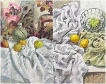 BRYN RICHARDS (Welsh, 1922-2023) oil on board - still life with flowers, signed, dated verso 2012,