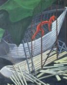 ‡ PHILIP MUIRDEN (1932-2023) oil on canvas - entitled verso, 'Lobster Shapes', unsigned, 50 x