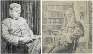 ‡ EDGAR HOLLOWAY (English, lived Wales 1914-2008) graphite and grey wash - entitled verso, 'Father