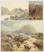 ‡ EDWIN CHARLES PASCOE HOLMAN (English 1882-1955) watercolour - title lower left 'Benglog Falls,