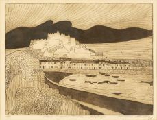 ‡ MAURICE BOOTS (Jersey, d.2012) AP etching - 'Mont Orgueil Castle, Jersey', signed, titled in