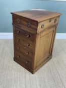 UNUSUAL EARLY 19TH C. ROSEWOOD DAVENPORT, of square section with concealed slide-out slope and