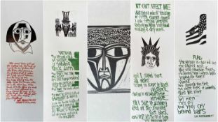 ‡ PAUL PETER PIECH (American, lived/worked Wales 1920-1996) a selection of five woodcut prints,