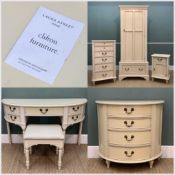 CONTEMPORARY LAURA ASHLEY 'CLIFTON' IVORY BEDROOM FURNITURE comprising, six drawer chest, 109 (h)