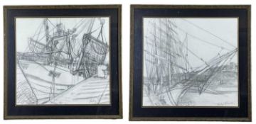 ‡ PHILIP MUIRDEN (1932-2023) pencil on paper (a pair) - entitled verso, 'Tall ship', both signed, 50