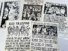 ‡ KAREL LEK folder of prints - interesting collection of the artist's 'Leksheet' commercial prints