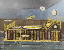 ‡ PHILIP MUIRDEN (1932-2023) oil on canvas - entitled verso, 'Bedtime', signed, 70 x 90cms