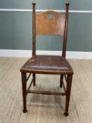 ATTRIBUTED TO WILLIAM BIRCH: OAK & ASH SIDE CHAIR, in the Arts & Crafts style, with solid bowed