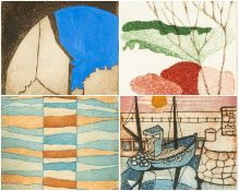 ‡ MAURICE BOOTS (Jersey, d.2012) small etchings with colour - 1. 'Montrisal IV', signed with