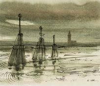 ‡ KAREL LEK (Belgian-Welsh 1929-2020) watercolour - three buoys, signed, 17 x 20cms Provenance: