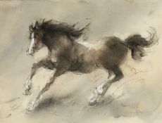 ‡ WILLIAM SELWYN (Welsh b.1933) mixed media - entitled verso 'Galloping Horses', signed in pencil,