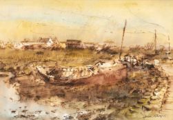 ‡ WILLIAM SELWYN (Welsh b.1933) watercolour - preparatory sketch with pencil annotations, entitled