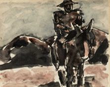 ‡ JOSEF HERMAN OBE RA (Polish, lived / worked Wales 1911-2000) colour ink wash - entitled verso, '