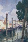 BUDDUG ANWYLINI PUGHE (Welsh 1856-1939) watercolour – ‘A Small Canal’ (Venice), signed and inscribed