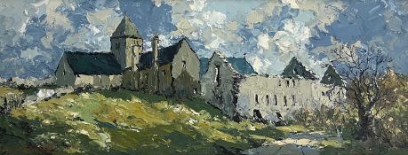 ‡ CHARLES WYATT WARREN (Welsh 1908-1993) oil on board - entitled verso 'Penmon Priory', signed, 29 x