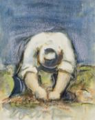 ‡ WILL ROBERTS (Welsh 1907-2000) mixed media - entitled verso 'Planting', signed, dated verso