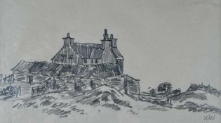 ‡ SIR KYFFIN WILLIAMS RA (Welsh 1918-2006) pencil - entitled verso 'Maes y Llan Fach, Tyn Lon',