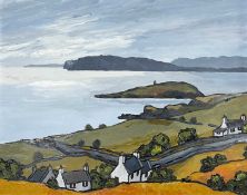 ‡ DAVID BARNES (English, worked / lived Wales 1942-2021) oil on board - coastal landscape with