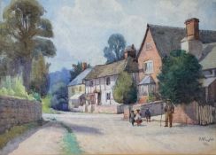 BUDDUG ANWYLINI PUGHE (Welsh 1856-1939) watercolour - A Village Inn, Kingstone, Herefordshire,