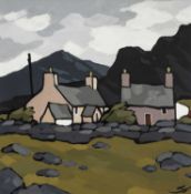 ‡ STEPHEN JOHN OWEN (Welsh b.1959) oil on board - entitled verso 'Ty Ysgol, Cwm Pennant' on Ffin y