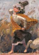 ‡ KEVIN SINNOTT (b.1947) oil on board - entitled verso, 'Gwydd', signed with initials, 40 x 29cms
