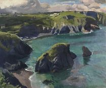 ‡ STEPHEN BONE (English, 1904-1958) oil on canvas – coastal landscape believed Pembrokeshire, 51 x