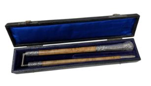SILVER MOUNTED EISTEDDFOD PRESENTATION CONDUCTOR'S BATON, Royal National Eisteddfod 1926, silver