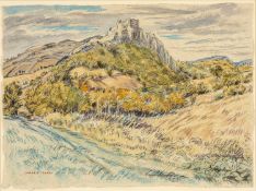 EDGAR HOLLOWAY (British, lived / worked Wales 1904-2008) watercolour and pencil - entitled 'Carreg