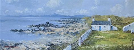 ‡ CHARLES WYATT WARREN (Welsh 1908-1993) oil on board - entitled verso 'Tyn Tywyn Anglesey', signed,