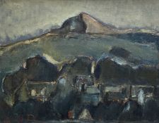 ‡ WILL ROBERTS (Welsh 1907-2000) oil on canvas - entitled verso, 'Cader Idris & Dolgellau', signed