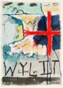 ‡ IWAN BALA (Welsh b.1956) mixed media - entitled verso, 'Wylit, Wylit, Weep Llywelyn, Weep..',