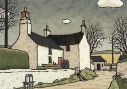 ALAN WILLIAMS acrylic - entitled verso 'Anglesey Cottage', signed, 33 x 48cms Provenance: private