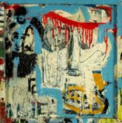 NEALE HOWELLS (Welsh b.1965) mixed media on panel - entitled verso 'Red Band Head', signed and dated