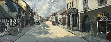 ‡ CHARLES WYATT WARREN (Welsh 1908-1993) oil on board - entitled verso, 'View of Castle Street,