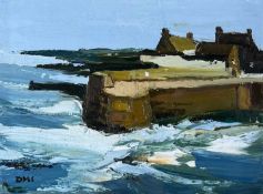‡ DONALD McINTRYE (British, lived / worked Wales 1923-2009) acrylic - entitled verso 'Harbour