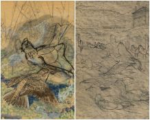 ‡ CHARLES FREDERICK TUNNICLIFFE OBE RA (English, worked Wales 1901-1979) two mixed media-