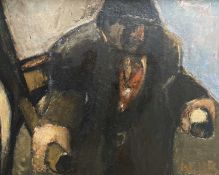 ‡ WILL ROBERTS (Welsh 1907-2000) oil on panel - entitled verso, 'The Handcart' on Albany Gallery