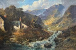 J MAURICE (British 1800-1900) oil on canvas - entitled verso 'Near Pen-maen, Cadir Idris North