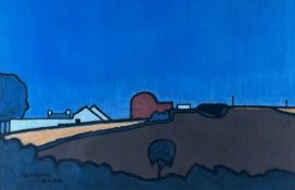 ‡ TOM JONES (Welsh 20th Century) pastel - entitled verso 'Red Barn - Gwynedd', signed and dated '86,