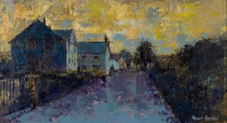 ‡ HYWEL HARRIES (Welsh b.1921-1990) oil on board - entitled verso, 'Capel Y Garn', signed, 29 x