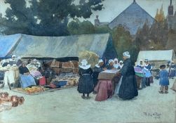 BUDDUG ANWYLINI PUGHE (Welsh 1856-1939) watercolour – believed Dutch or Low Countries market