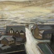 ‡ CHARLES BURTON (Welsh b. 1929) oil - entitled 'Rhondda Fawr', 48 x 48cms Provenance: private