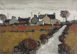‡ WILF ROBERTS (Welsh 1941 - 2016) oil on panel - entitled verso 'Maenaddwyn' on Oriel Tegfryn