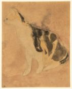 GWEN JOHN (Welsh 1876-1938) pencil and watercolour - entitled verso 'Seated Tortoiseshell Cat',