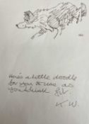 ‡ SIR KYFFIN WILLIAMS RA ink drawing together with signed ephemera - Mott the sheepdog with the