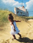 ‡ MIKE BRISCOE (Welsh b.1960) oil on canvas - entitled verso, 'Following Footprints', signed and