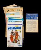 THE FOOTBALL CLUB HOUSE: SHREWSBURY TOWN PROGRAMMES OF SEASONS 1957-2016, programmes of note include