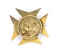 THE FOOTBALL CLUB HOUSE: 9CT GOLD BROOCH, Football Association of Wales, Welsh Senior Competition,