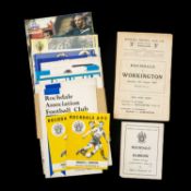 THE FOOTBALL CLUB HOUSE: ROCHDALE PROGRAMMES OF SEASONS 1957 - 2002, programmes of note include